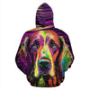 Irish Setter Design All Over Print Colorful Background Zip-Up Hoodies - Inspired Collection