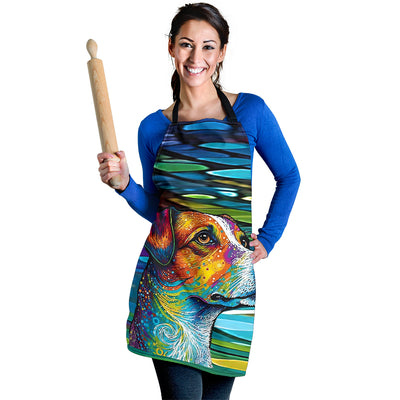 Jack Russell Terrier Design Colorful Background Aprons - Inspired Collection