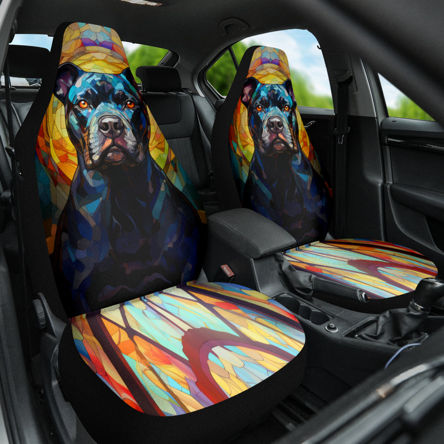 Staffordshire Bull Terrier (Staffie) Stained Glass Design Car Seat Covers