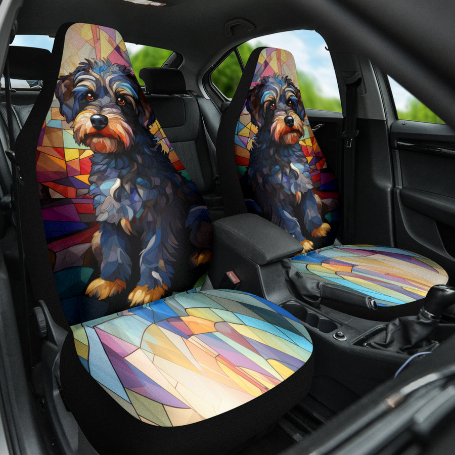 Yorkiepoo Stained Glass Design Car Seat Covers