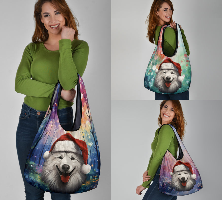 Samoyed Design 3 Pack Grocery Bags - 2023 Holiday - Christmas Print