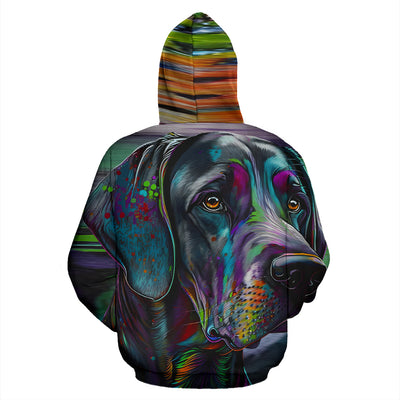 Weimaraner Design All Over Print Colorful Background Zip-Up Hoodies - Inspired Collection