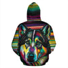 Alaskan Malamute Design All Over Print Colorful Background Zip-Up Hoodies - Inspired Collection
