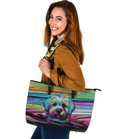 Maltese Design Large Leather Tote Bag - Inspired Collection