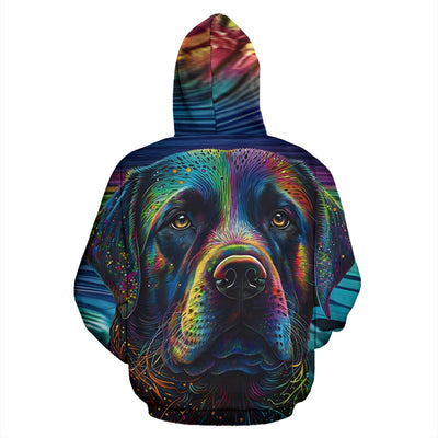 Labrador Design All Over Print Colorful Background Zip-Up Hoodies - Inspired Collection