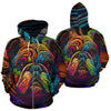 Bulldog Design All Over Print Colorful Background Zip-Up Hoodies - Inspired Collection
