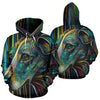 Whippet Design All Over Print Colorful Background Zip-Up Hoodies - Inspired Collection