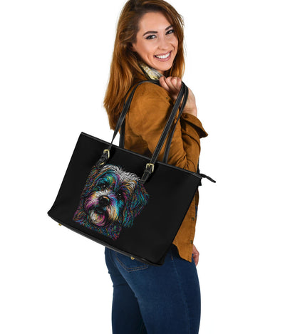 Havanese Design Large Leather Tote Bag - Inspired Collection