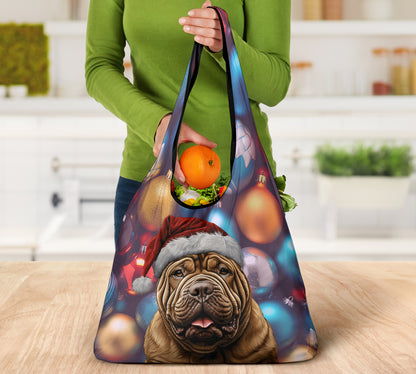 Shar Pei Design 3 Pack Grocery Bags - 2023 Christmas / Holiday Collection
