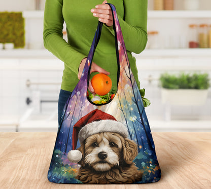 Maltipoo Design 3 Pack Grocery Bags - 2023 Holiday - Christmas Print