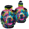 Pit Bull Design All Over Print Colorful Background Zip-Up Hoodies - Inspired Collection