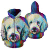 Poodle Design All Over Print Colorful Background Zip-Up Hoodies - Inspired Collection