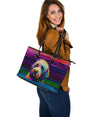Labradoodle Design Large Leather Tote Bag - Inspired Collection
