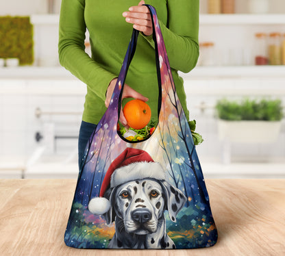 Dalmatian Design 3 Pack Grocery Bags - 2023 Holiday - Christmas Print