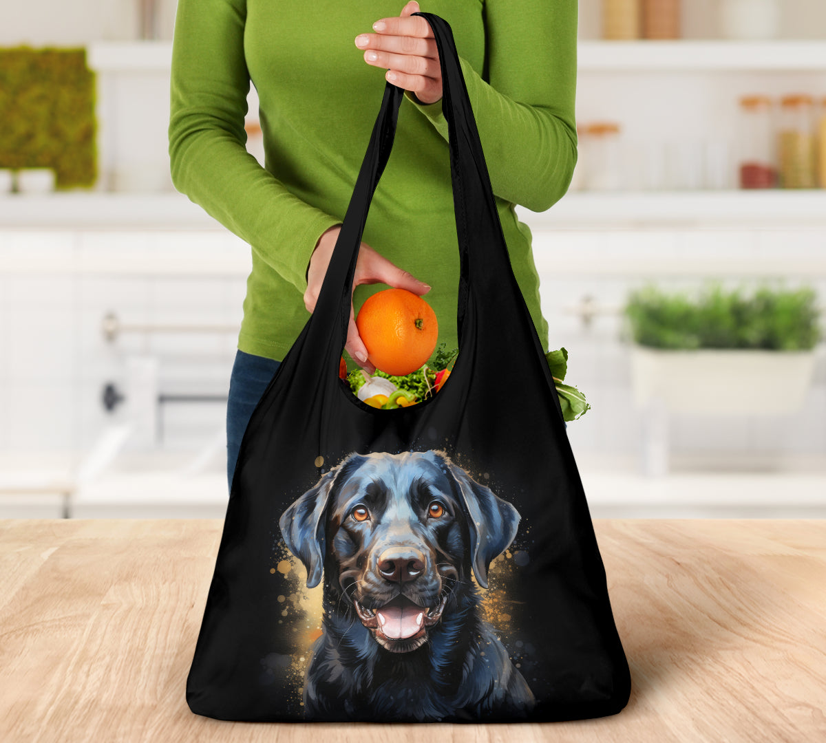 Labrador Watercolor Design 3 Pack Grocery Bags