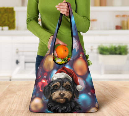 Yorkiepoo Design 3 Pack Grocery Bags - 2023 Christmas / Holiday Collection
