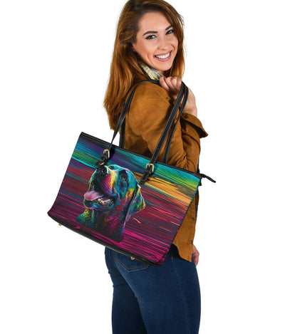 Labrador Design Large Leather Tote Bag - Inspired Collection