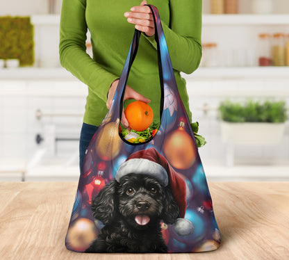 Poodle Design 3 Pack Grocery Bags - 2023 Christmas / Holiday Collection