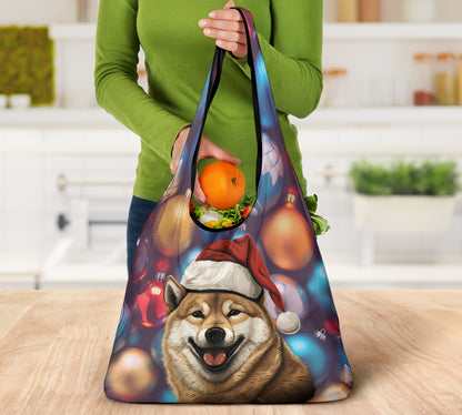 Shiba Inu Design 3 Pack Grocery Bags - 2023 Christmas / Holiday Collection