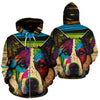 Akita Design All Over Print Colorful Background Zip-Up Hoodies - Inspired Collection