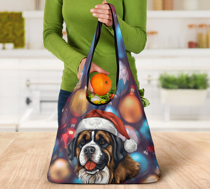 Saint Bernard Design 3 Pack Grocery Bags - 2023 Christmas / Holiday Collection