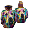 Golden Retriever Design All Over Print Colorful Background Zip-Up Hoodies - Inspired Collection
