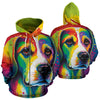 Beagle Design All Over Print Colorful Background Zip-Up Hoodies - Inspired Collection