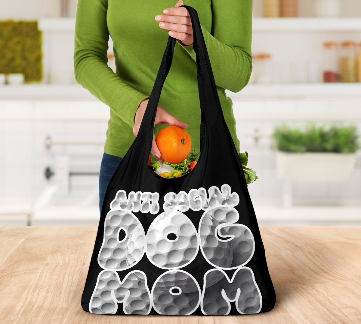 Anti Social Dog Mom Golf Design 3 Pack Grocery Bags - Mom and Dad Collection