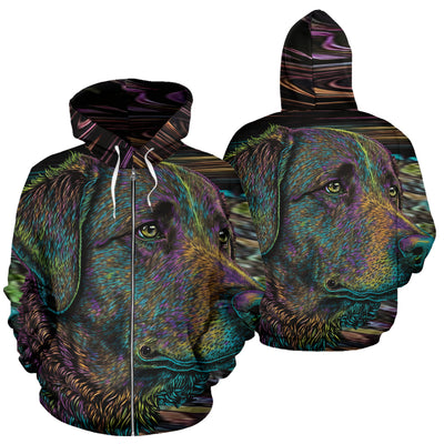 Chesapeake Bay Retriever Design All Over Print Colorful Background Zip-Up Hoodies - Inspired Collection