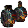 Doberman Design All Over Print Colorful Background Zip-Up Hoodies - Inspired Collection