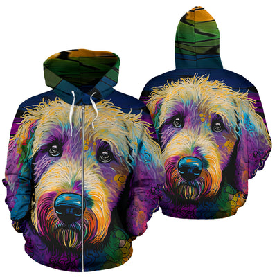 Goldendoodle Design All Over Print Colorful Background Zip-Up Hoodies - Inspired Collection