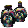 Shih Tzu Design All Over Print Colorful Background Zip-Up Hoodies - Inspired Collection