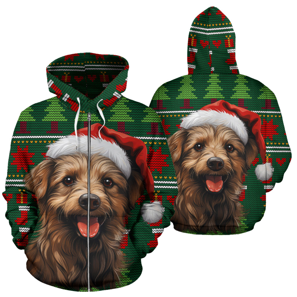 Australian Terrier All Over Print Zip-Up Hoodies - 2023 Christmas / Holiday Collection