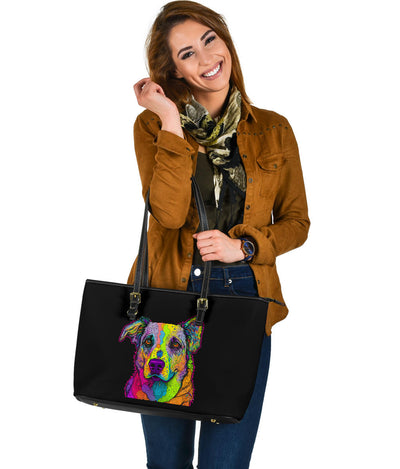 Australian Cattle Dog Design Large Leather Tote Bag - Inspired Collection