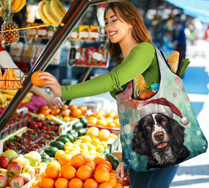 Springer Spaniel Design 3 Pack Grocery Bags - 2023 Holiday - Christmas Print