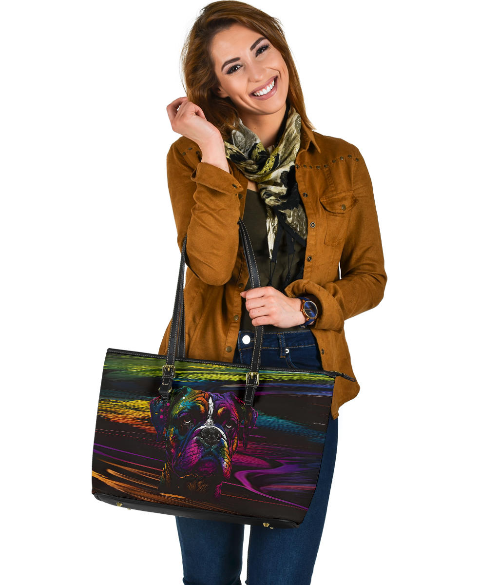 Boxer Design Large Leather Tote Bag - Inspired Collection