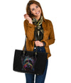 Yorkiepoo Design Large Leather Tote Bag - Inspired Collection