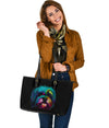 Shih Tzu Design Large Leather Tote Bag - Inspired Collection
