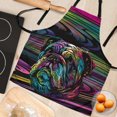 Bulldog Design Colorful Background Aprons - Inspired Collection