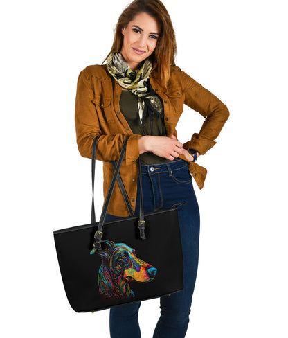 Doberman Design Large Leather Tote Bag - Inspired Collection