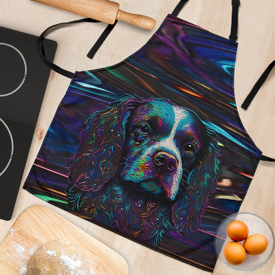 Cavalier King Charles Spaniel Design Colorful Background Aprons - Inspired Collection