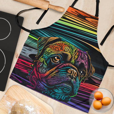 Pug Design Colorful Background Aprons - Inspired Collection