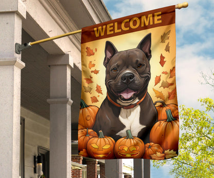 Staffordshire Bull Terrier (Staffie) Design Garden and House Flags - 2023 Fall Collection