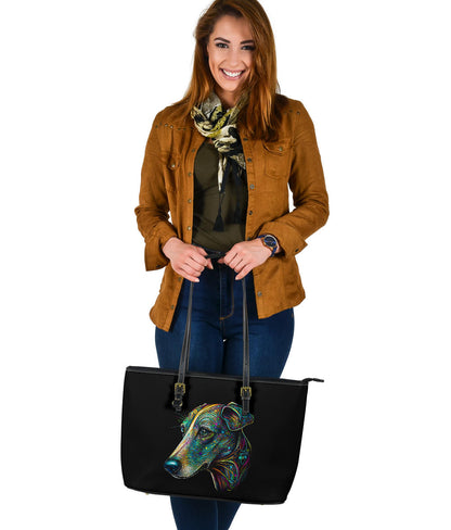 Whippet Design Large Leather Tote Bag - Inspired Collection