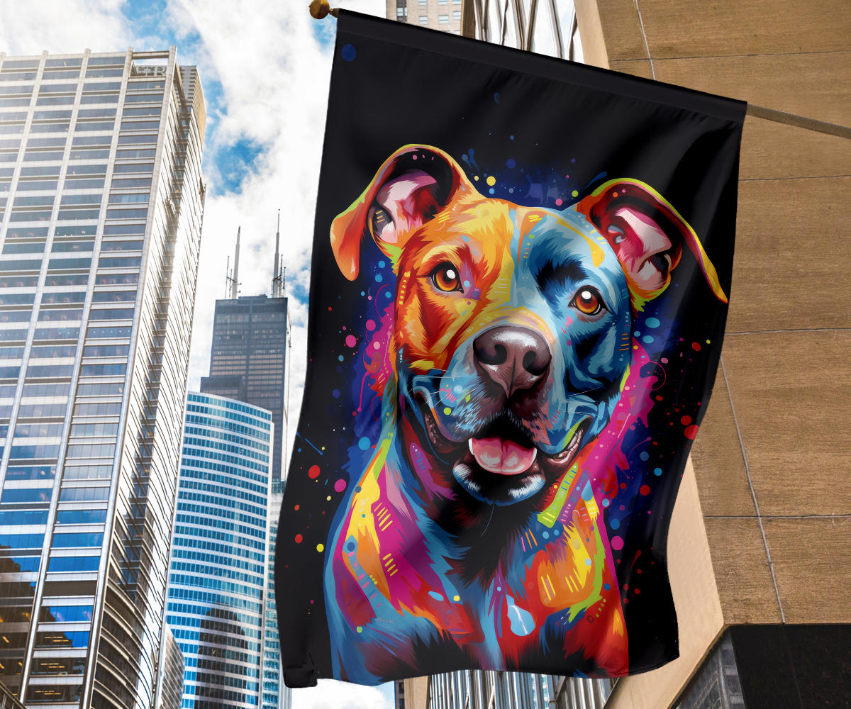 Staffordshire Bull Terrier (Staffie) Design Garden Flag and House Flags - Summer 2023 Collection