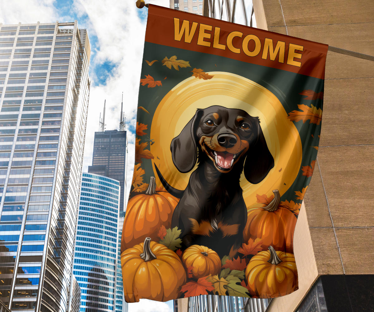Dachshund Design Garden and House Flags - 2023 Fall Collection