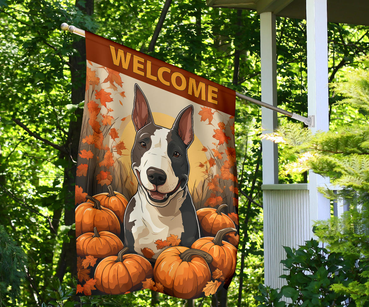 Bull Terrier Design Garden and House Flags - 2023 Fall Collection