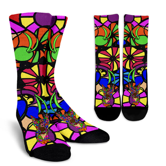Doberman Design #2 Crew Socks - Art By Cindy Sang - JillnJacks Exclusive