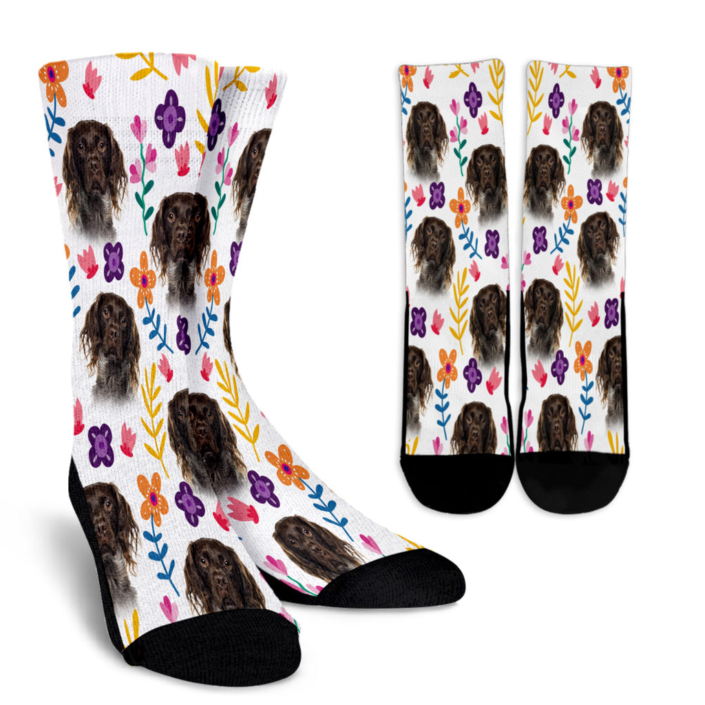 Brittany Floral Design Crew Socks - JillnJacks Exclusive - Jill 'n Jacks