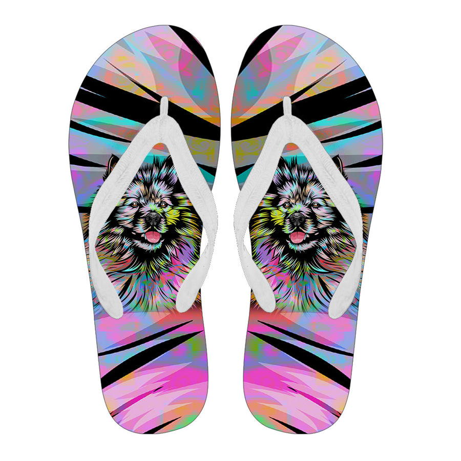 Keeshond Design Flip Flops for Men - 2023 Collection by Cindy Sang